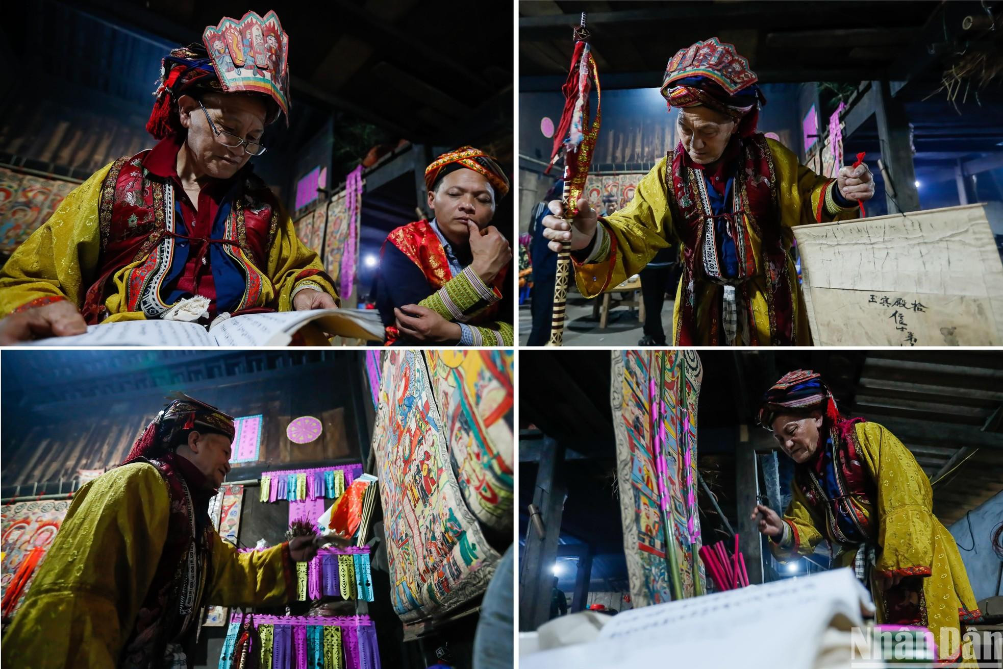 The shaman prepares documents related to the ritual. The shaman prepares documents related to the ritual.