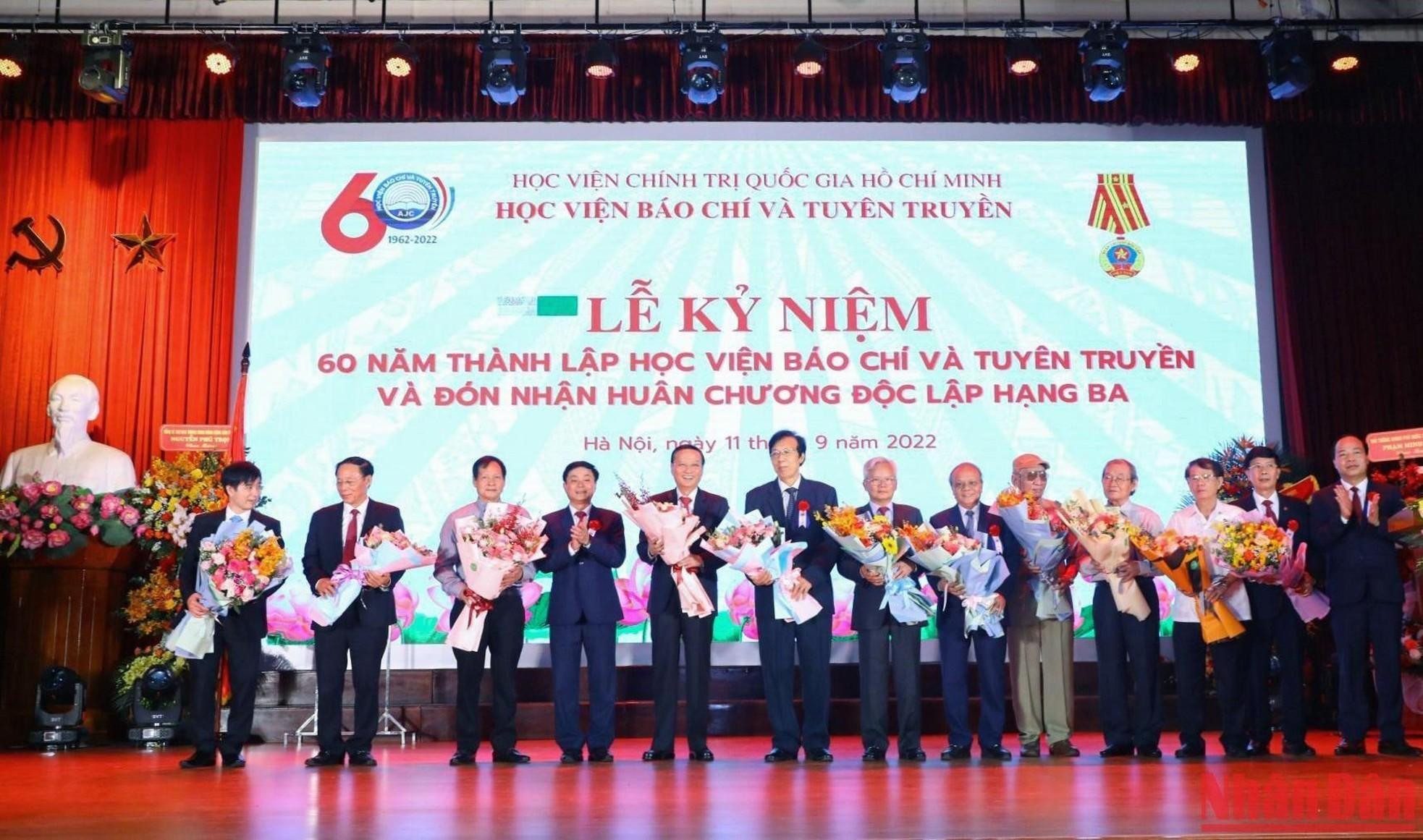 Flowers are given to former leaders of the academy.