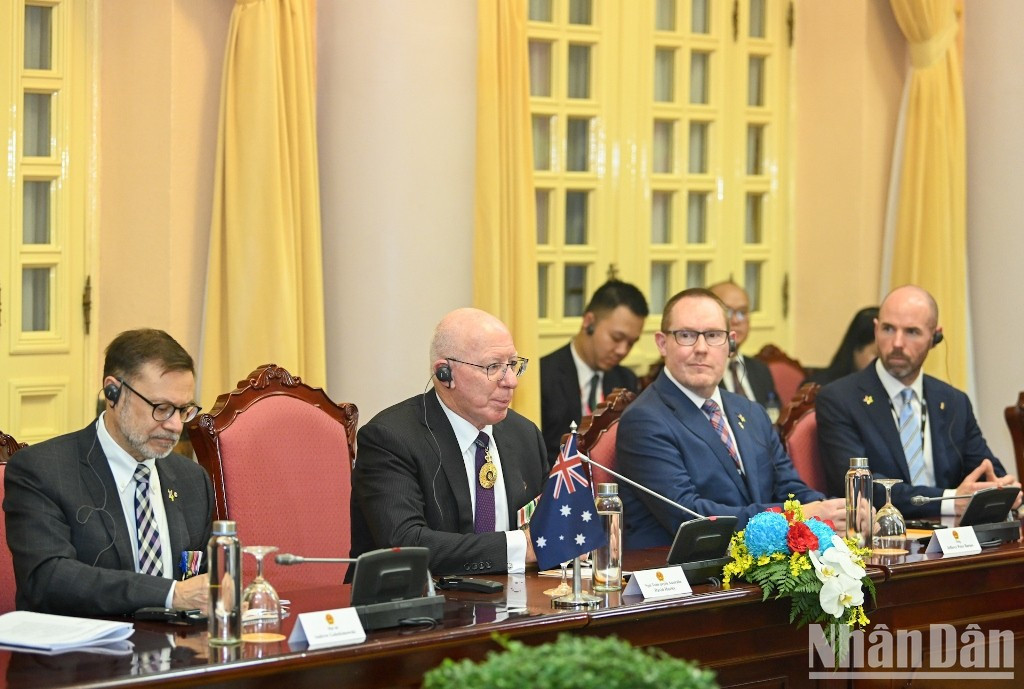 Governor-General of Australia David Hurley speaks at the talks.