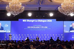 General Secretary of the Central Committee of the Communist Party of Viet Nam and President of the Socialist Republic of Viet Nam To Lam delivers a keynote address at the opening of the 23rd Shangri-La Dialogue in Singapore on May 29. (Photo: VNA)