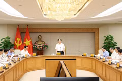 Deputy Prime Minister Ho Quoc Dung speaks at the meeting of the Government task force on strategic technology development on June 4. (Photo; VGP)