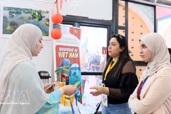 Several Vietnamese tourism products are introduced to visitors at the fair. (Photo: VNA)