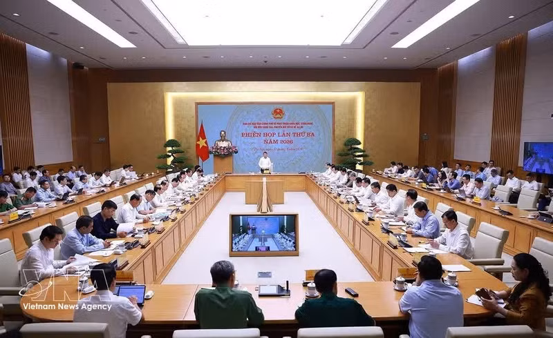 The third meeting of the Government’s Steering Committee for science and technology, innovation, digital transformation and Project 06 on May 11 (Photo: VNA)