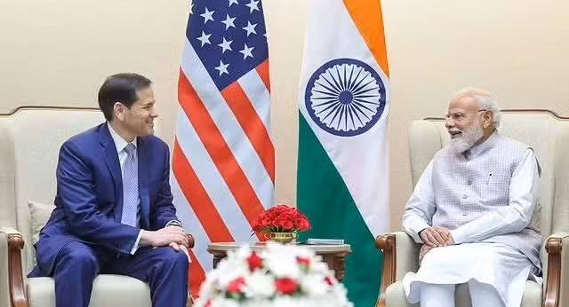 Indian Prime Minister Narendra Modi receives US Secretary of State Marco Rubio. (Photo: X@narendramodi)