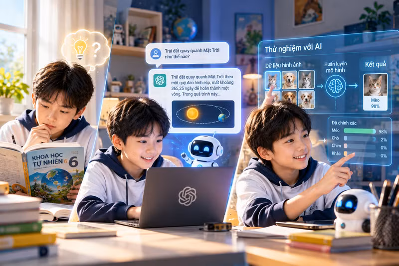 Students need to learn about artificial intelligence to determine whether AI-generated answers are correct or incorrect. (Photo: Viettel Solutions)
