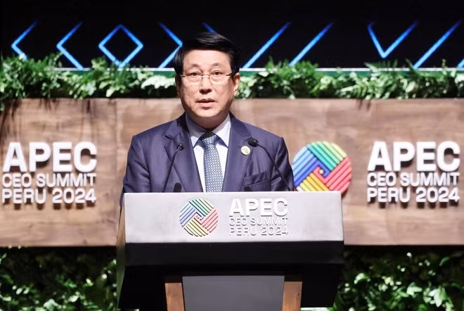 State President Luong Cuong addresses the APEC CEO Summit 2024 (Photo: VNA)