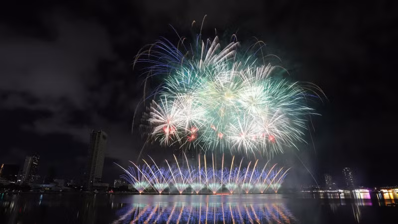 A fireworks performance by Team Da Nang (Viet Nam) on the first night of DIFF 2026.