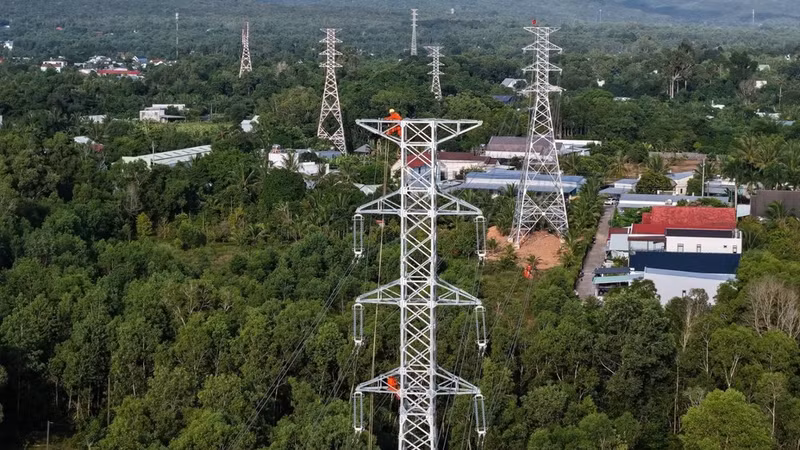 The 110kV Phu Quoc–North Phu Quoc transmission line was energised on August 28, 2026. (Photo: EVNSPC)
