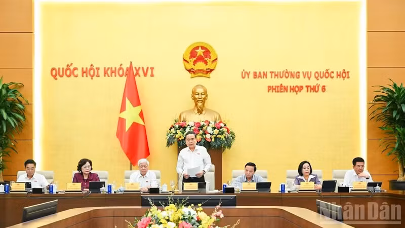NA President Tran Thanh Man speaks at the sixth session of the National Assembly Standing Committee. (Photo: nhandan.vn)