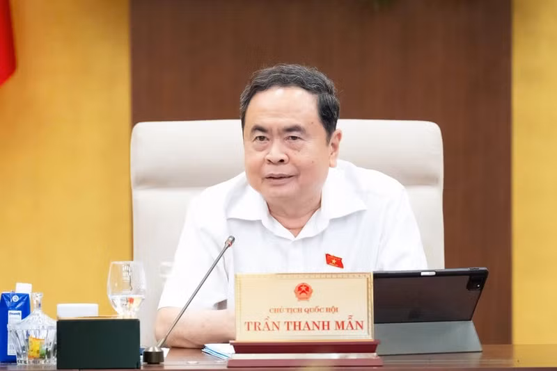 NA Chairman Tran Thanh Man speaks at the 50th session of the NA's Standing Committee on October 13, 2025. (Photo: VNA)