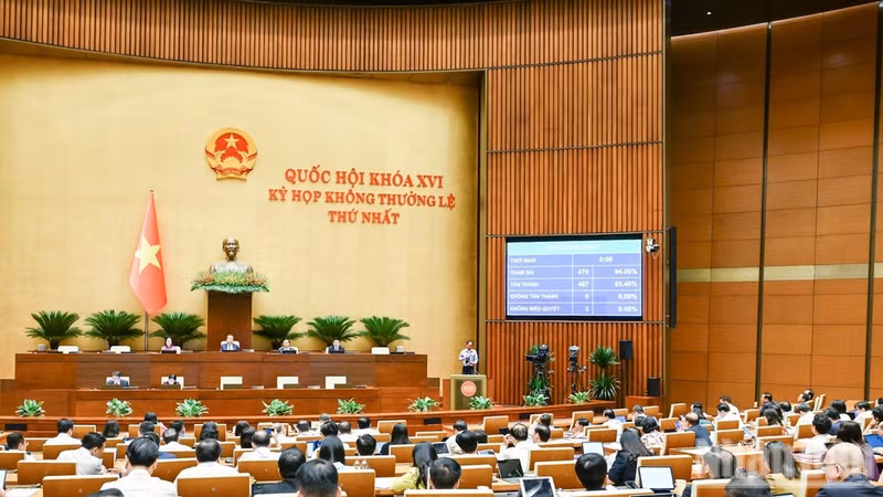 A plenary sitting of the NA's first extraordinary session (Photo: nhandan.vn)