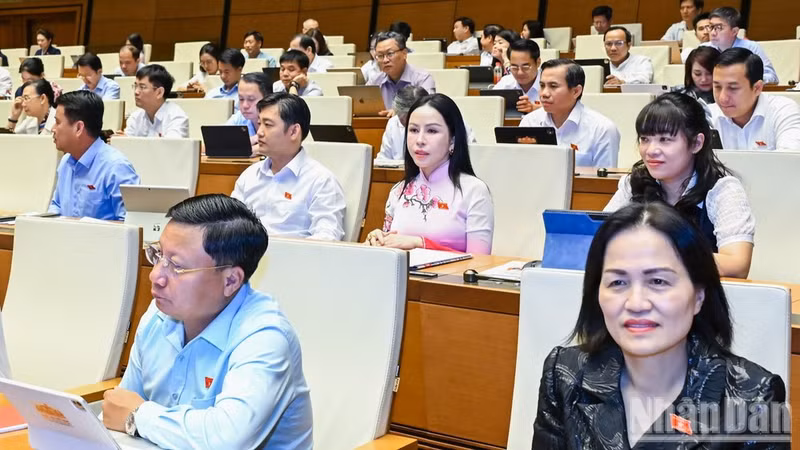 National Assembly deputies attend the session on August 24. (Photo: nhandan.vn)