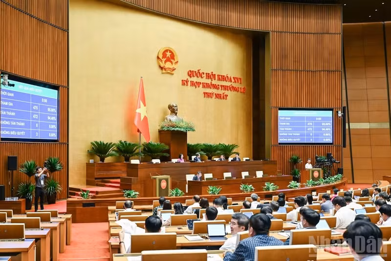 Lawmakers at the first extraordinary session of the 16th National Assembly on August 24. (Photo: nhandan.vn)