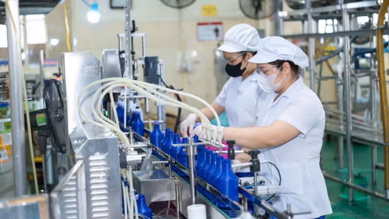 Production of chemical products at a Vinachem member unit.
