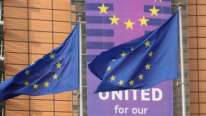 The European Union flag flies outside the Berlaymont building, headquarters of the European Commission, in Brussels, Belgium, on January 29, 2025. (Photo: Xinhua)