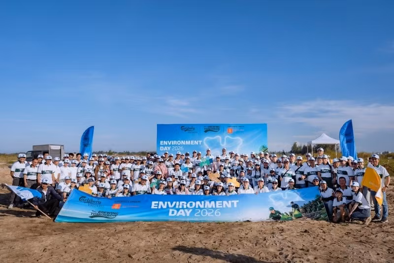 More than 1.3 tonnes of waste were collected through a programme in response to World Environment Day 2026, organised by Carlsberg Viet Nam.
