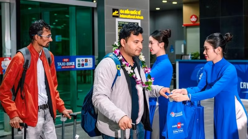 Indian visitors are welcomed at Phu Quoc International Airport.