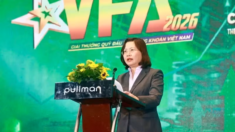 Chairwoman of the State Securities Commission Vu Thi Chan Phuong speaks at VFA 2026. (Photo: Organising Board)