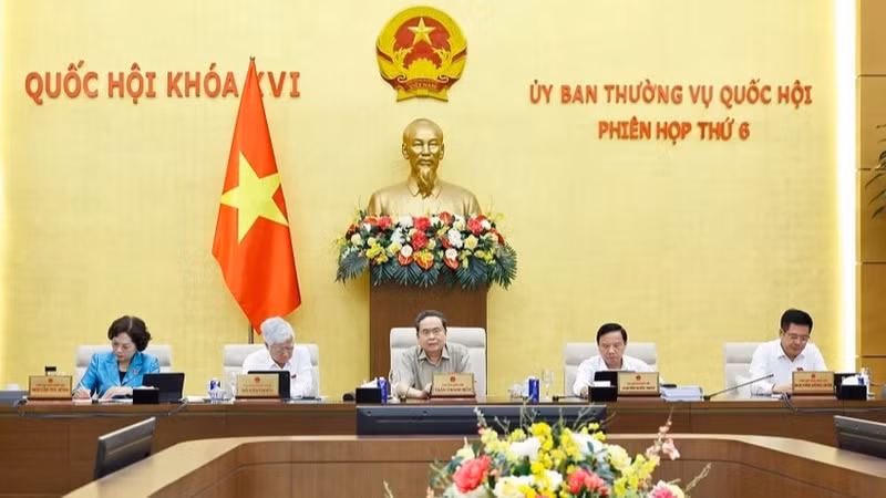 President of the National Assembly Tran Thanh Man speaks at the event. (Photo: VNA)