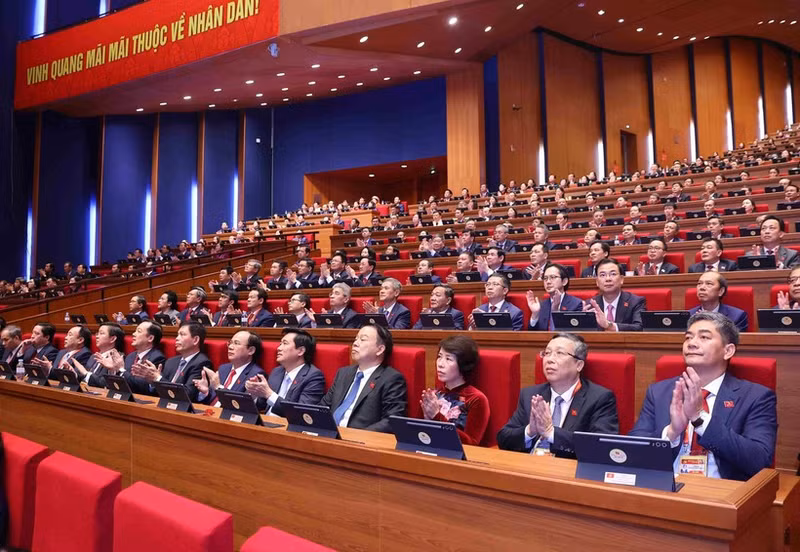 Delegates at the opening session of the 14th National Congress of the Communist Party of Viet Nam on January 20. (Photo: VNA)