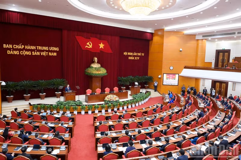 The closing ceremony of the fourth plenum of the 14th Party Central Committee. (Photo: nhandan.vn)