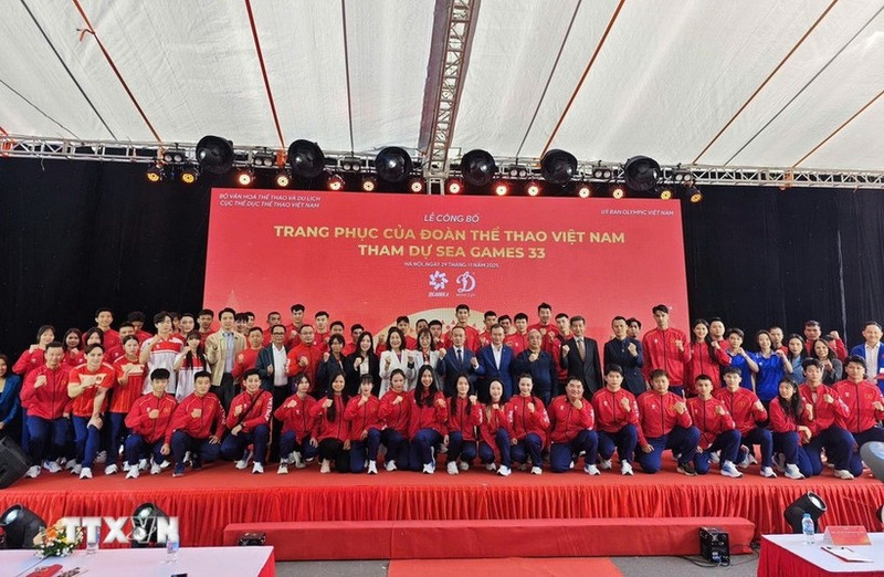 The official uniforms of the Vietnamese sports delegation to SEA Games 33 are unveiled at a ceremony held on November 29, 2025 in Hanoi. (Photo: VNA)