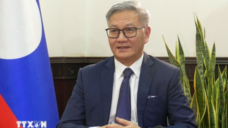 Lao Foreign Minister Thongsavanh Phomvihane in an interview. (Photo: VNA)
