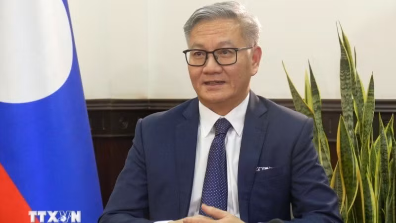 Lao Foreign Minister Thongsavanh Phomvihane in an interview. (Photo: VNA)