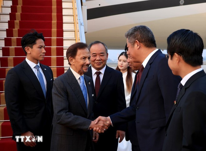 Sultan of Brunei Haji Hassanal Bolkiah arrives in Ha Noi on November 30 afternoon. (Photo: VNA)