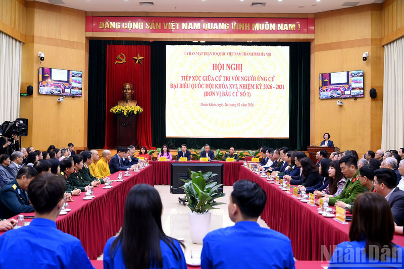 General Secretary To Lam attends the meeting between voters and candidates for the 16th National Assembly, 2026-2031 tenure, electoral district No. 1, Ha Noi. (Photo: DANG KHOA)