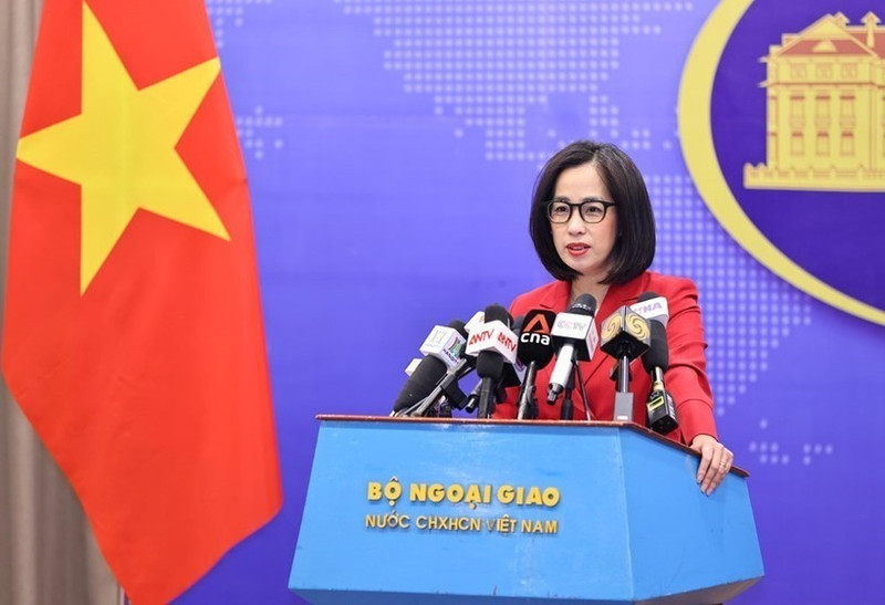 Spokeswoman of the Ministry of Foreign Affairs Pham Thu Hang speaks at the ministry's regular press briefing on January 8. (Photo: VNA)