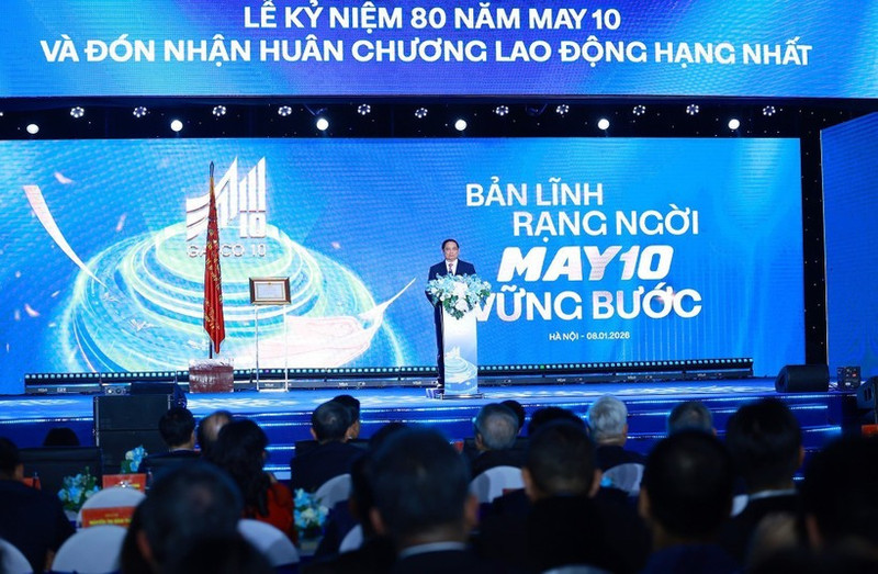 Prime Minister Pham Minh Chinh addresses the ceremony. (Photo: VNA)