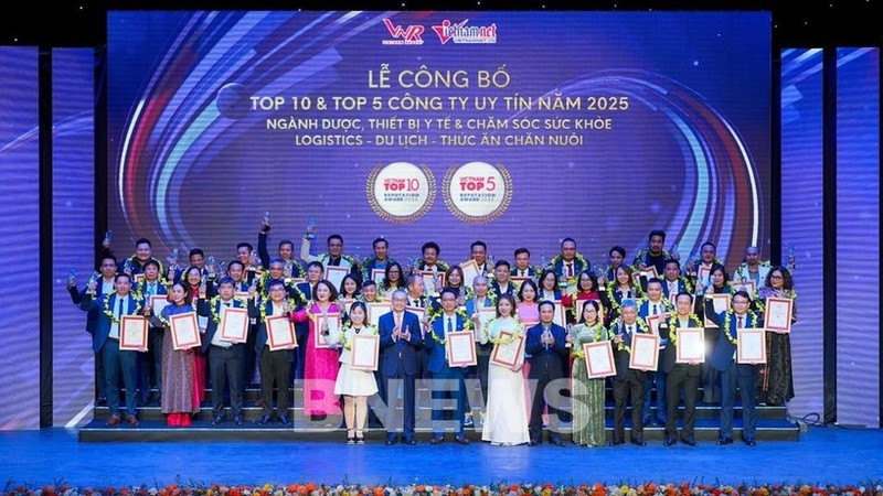 The Top 10 and Top 5 Most Reputable Companies in different sectors honoured. (Photo: VNA)