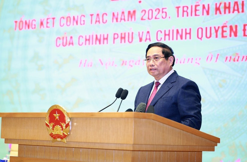 Prime Minister Pham Minh Chinh speaks at the meeting (Photo: VNA)