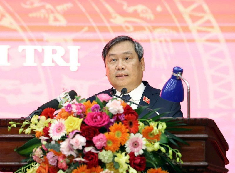 Deputy Secretary of the Ha Noi Party Committee for the 2025–2030 term Vu Dai Thang delivers his inaugural remarks (Photo: VNA)