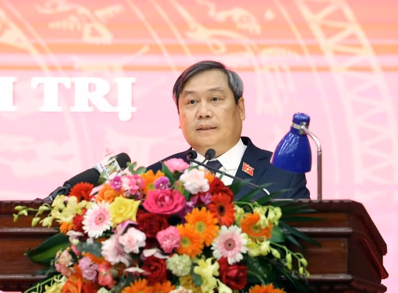 Deputy Secretary of the Ha Noi Party Committee for the 2025–2030 term Vu Dai Thang delivers his inaugural remarks (Photo: VNA)