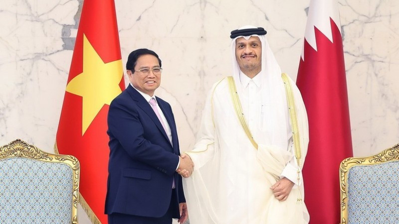 Prime Minister Pham Minh Chinh held talks with Prime Minister Sheikh Mohammed bin Abdulrahman bin Jasim Al-Thani of Qatar in November 2024. (Photo: VNA)
