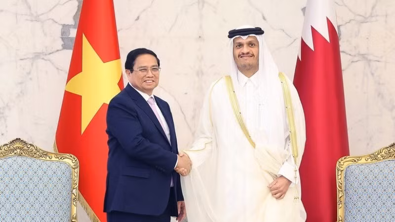 Prime Minister Pham Minh Chinh held talks with Prime Minister Sheikh Mohammed bin Abdulrahman bin Jasim Al-Thani of Qatar in November 2024. (Photo: VNA)