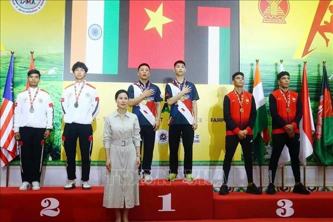 Viet Nam claims first place overall at the 2025 Asian Muay Thai Championships. (Photo: VNA)