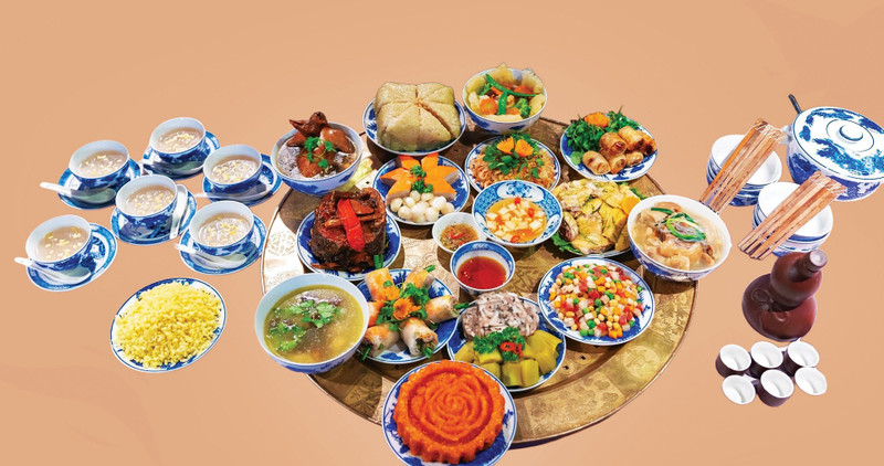 The traditional Tet feast of Ha Noi.