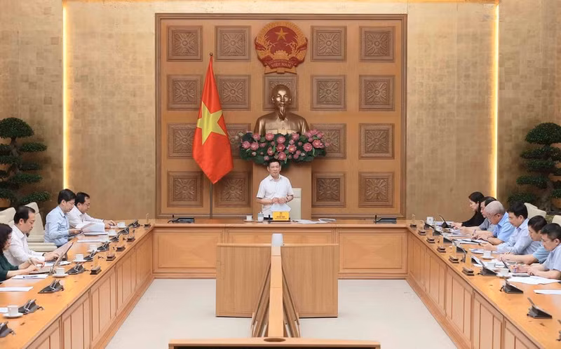 Deputy Prime Minister Ho Duc Phoc chairs the Steering Committee for Price Management's meeting on August 5 (Photo: VNA)