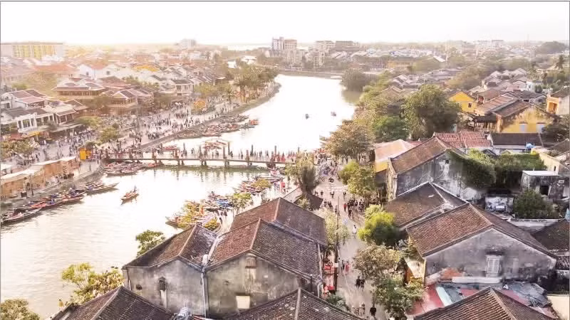 An aerial view of Hoi An ancient town.