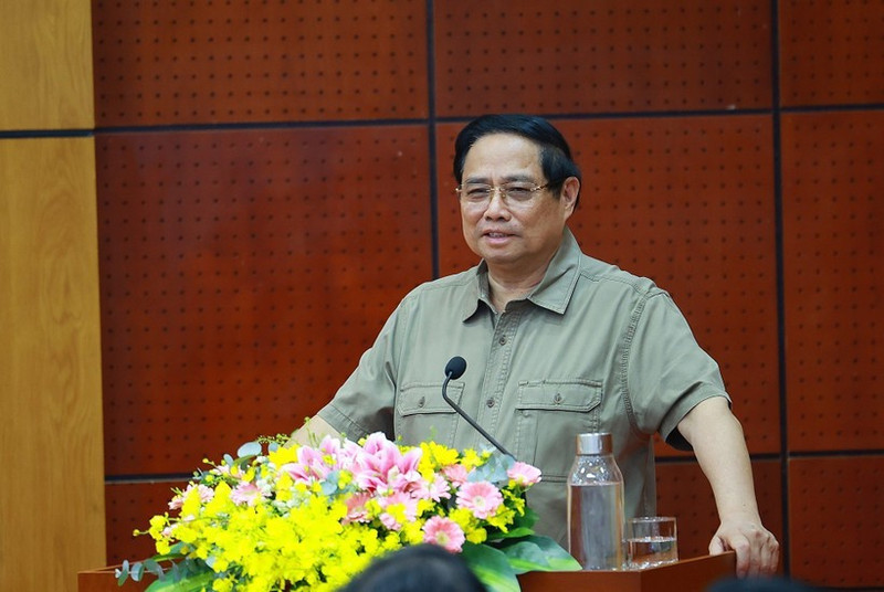 PM Pham Minh Chinh speaks at the working session (Photo: VNA)