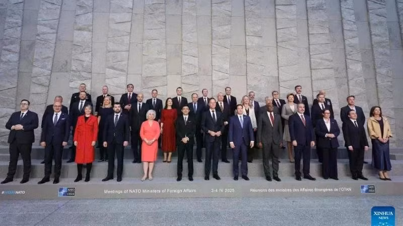 Representatives of member states attend the NATO foreign ministers’ meeting at the organisation’s headquarters in Brussels, Belgium, on April 3, 2025. (Photo: Xinhua)