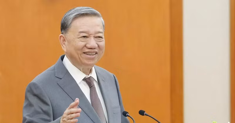 Party General Secretary To Lam speaks at the meeting. (Photo: VNA)