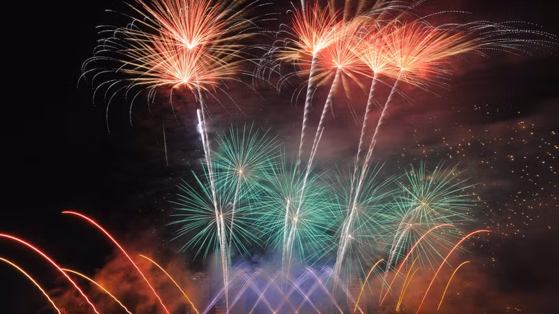 A performance in the rain by the Republic of Korea (RoK)’s team.
