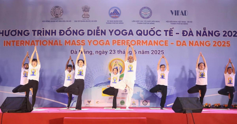 A large-scale yoga performance (Photo: VNA)