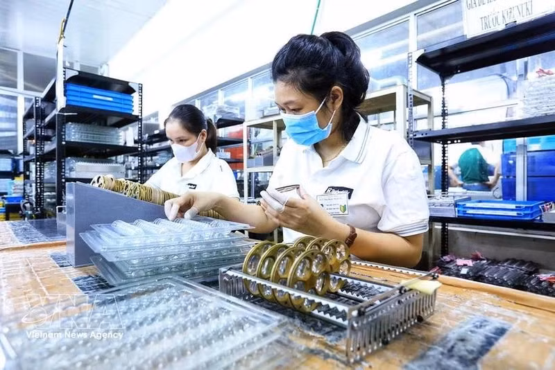 Nearly 35,500 enterprises are newly registered nationwide, with total registered capital reaching nearly 313.7 trillion VND and more than 167,500 registered workers. (Photo: VNA)