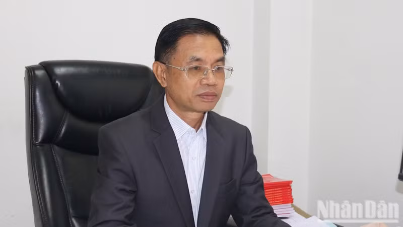 Syvanh Homsayadeth, Acting Editor-in-Chief of Pasaxon newspaper. (Photo: TRINH DUNG)