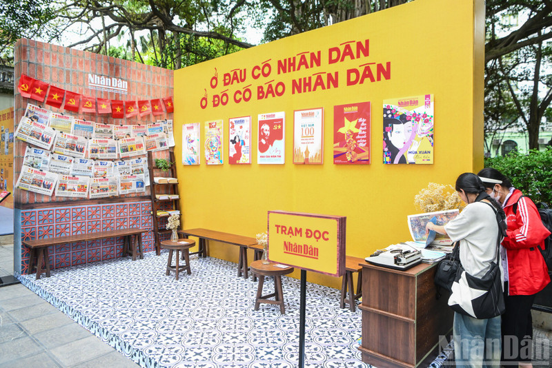 Exhibition space titled “Nhan Dan Newspaper in the flow of 100 years of Vietnamese Revolutionary Press”